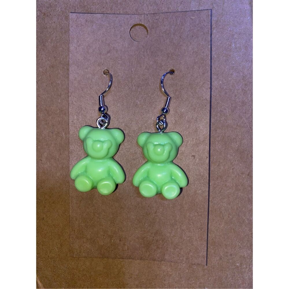 ☀️3/$9☀️ Green Teddy Bear Earrings